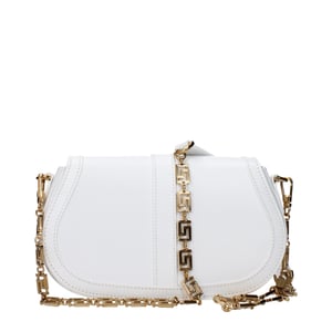 Bolso cruzado de cuero blanco