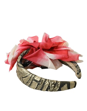 Diadema de Seda Multicolor con Apliques Florales para Mujeres