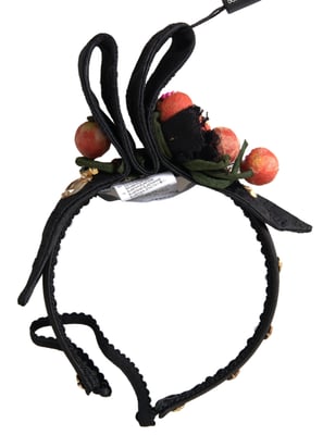 Diadema de cristal de fruta de higo multicolor negra