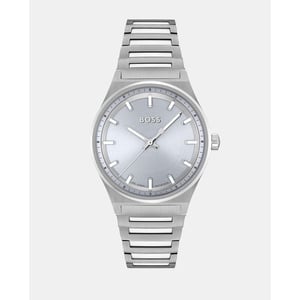Reloj de vestir de acero inoxidable plateado