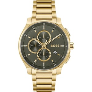 Reloj de vestir de acero inoxidable dorado