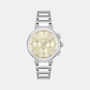 Reloj de vestir de acero inoxidable plateado
