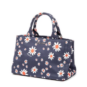 Miu Miu Small Printed  Open Tote  en Azul/Blanco/Rojo Lienzo