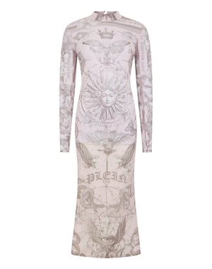 Tulle Maxi Dress Open Back Butterfly Tattoo