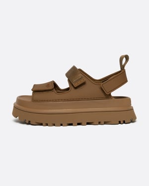 Sandalias de plataforma con correa ajustable en marrón claro