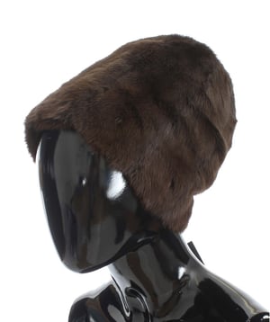 Gorro de mujer de piel de marta cibelina marrón lujoso de Dolce & Gabbana