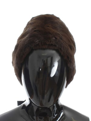 Gorro de mujer de piel de marta cibelina marrón lujoso de Dolce & Gabbana