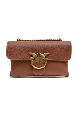 Bolso de Hombro Riga Boucle de Amor de Cuero Marrón