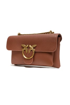 Bolso de Hombro Riga Boucle de Amor de Cuero Marrón
