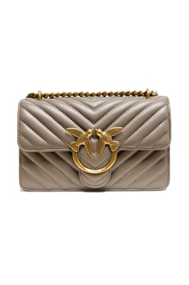 Bolso de hombro mini Love One de piel gris