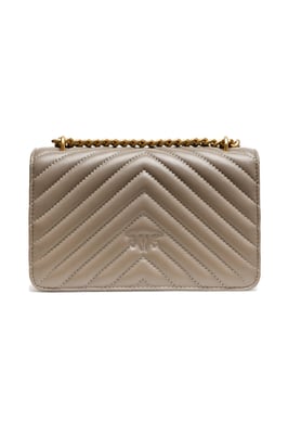 Bolso de hombro mini Love One de piel gris