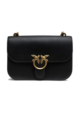 Bolsa de Hombro Clásica Love Bell de Cuero Negro