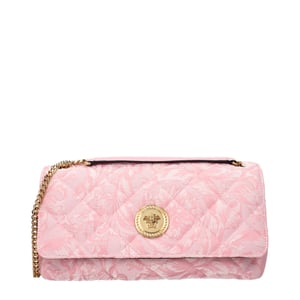Bolso de hombro de tela rosa