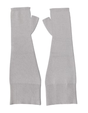 Guantes de dedo descubierto para hombre de lana virgen gris tejida