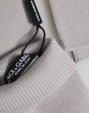 Guantes de dedo descubierto para hombre de lana virgen gris tejida