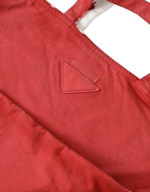 Bolsa de mano de tela con logo en jersey rojo