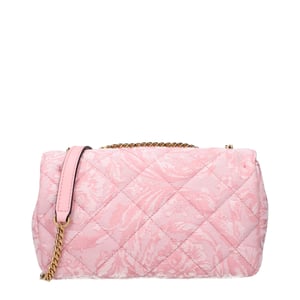 Bolso de hombro de tela rosa