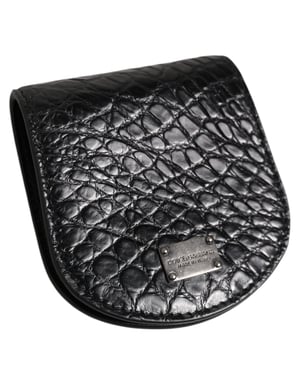 Funda de monedas de piel exótica negra para condones, billetera de bolsillo