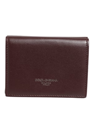 Holder de Tarjetas para Hombre de Piel con Logo Relieve en Color Marrón Oscuro