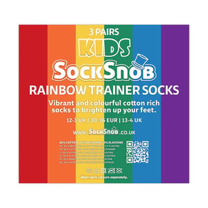 Paquete de 3 calcetines de algodón para niños y niñas con rayas de colores arcoíris