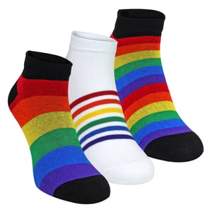 Pack de 3 pares de calcetines de algodón a rayas para hombres y mujeres en colores brillantes