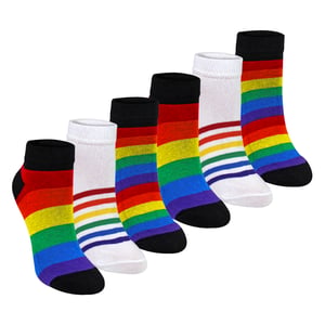 Paquete de 6 Calcetines de Algodón a Rayas Coloridos para Hombres y Mujeres