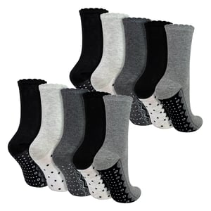 10 Pares de Medias de Encaje para Mujeres - Medias Diarias de Algodón Suave