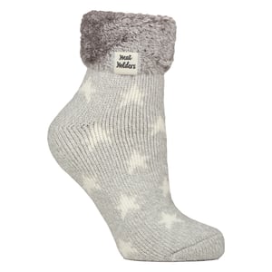 Calcetines térmicos de mujer con puño acanalado para estar en casa.