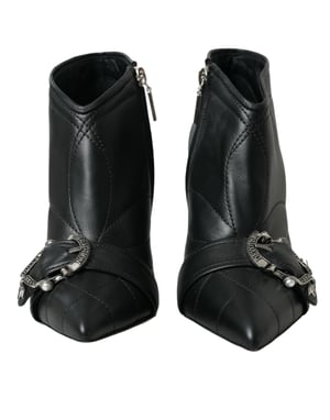 Botines de Cuero Acolchados Estilo Dg con Hebilla