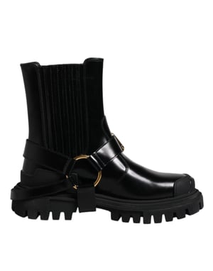 Botines de Cuero Negros con Hebilla