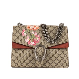 Gucci Blooms Dionysus Medium en Beige/Rojo Lienzo recubierto