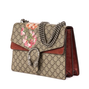 Gucci Blooms Dionysus Medium en Beige/Rojo Lienzo recubierto