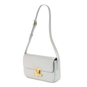 Celine Teen Triomphe Azul  en Grey Cuero de ternero