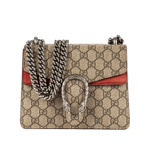 Gucci Dionysus Mini en Beige/Rojo Lienzo recubierto