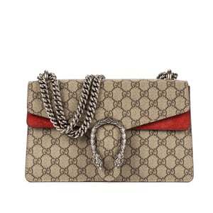 Gucci Dionysus Small en Beige/Rojo Lienzo recubierto