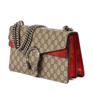 Gucci Dionysus Small en Beige/Rojo Lienzo recubierto