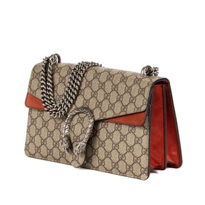 Gucci Dionysus Small en Beige/Rojo Lienzo recubierto