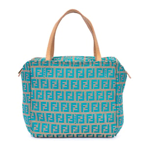 Fendi Zucchino Mini Mini en Beige/Azul Cuero de ternero