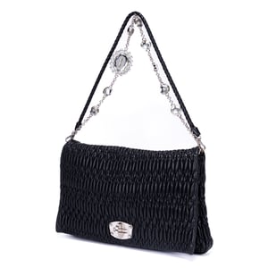 Miu Miu Crystal Cloque  en Black Cuero de ternero