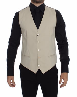 Chaleco Beige Ajuste Clásico