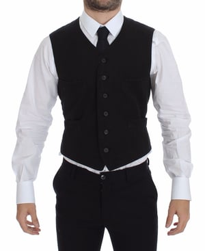 Chaleco de algodón negro estilo clásico