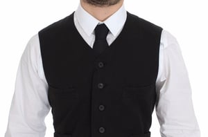 Chaleco de algodón negro estilo clásico