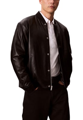 Chaqueta de Cuero con Cremallera