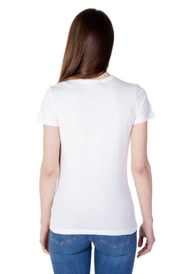 Camiseta de Rayas Brillantes de Manga Corta con Cuello Redondo