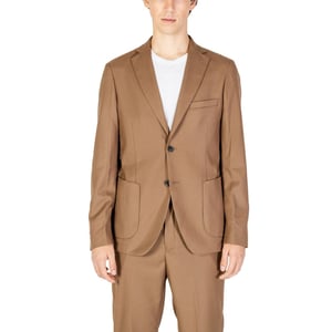 Traje de dos piezas de algodón marrón