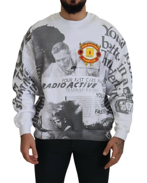 Sudadera de Cuello Redondo con Estampado de Collage
