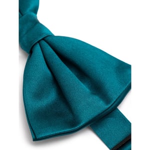 Corbata de moño de seda verde azulado