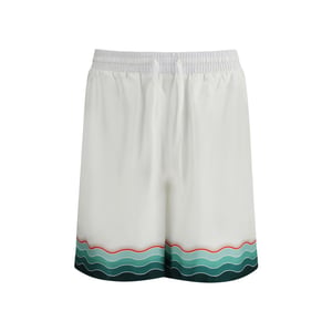 Pantalones Cortos de Seda con Patrón Ondulado