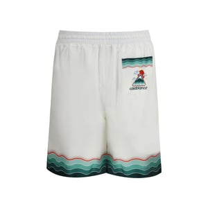 Pantalones Cortos de Seda con Patrón Ondulado