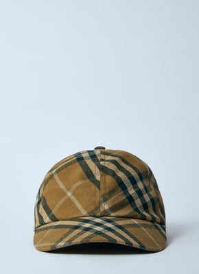 Gorra de béisbol de algodón con estampado de cuadros Burberry